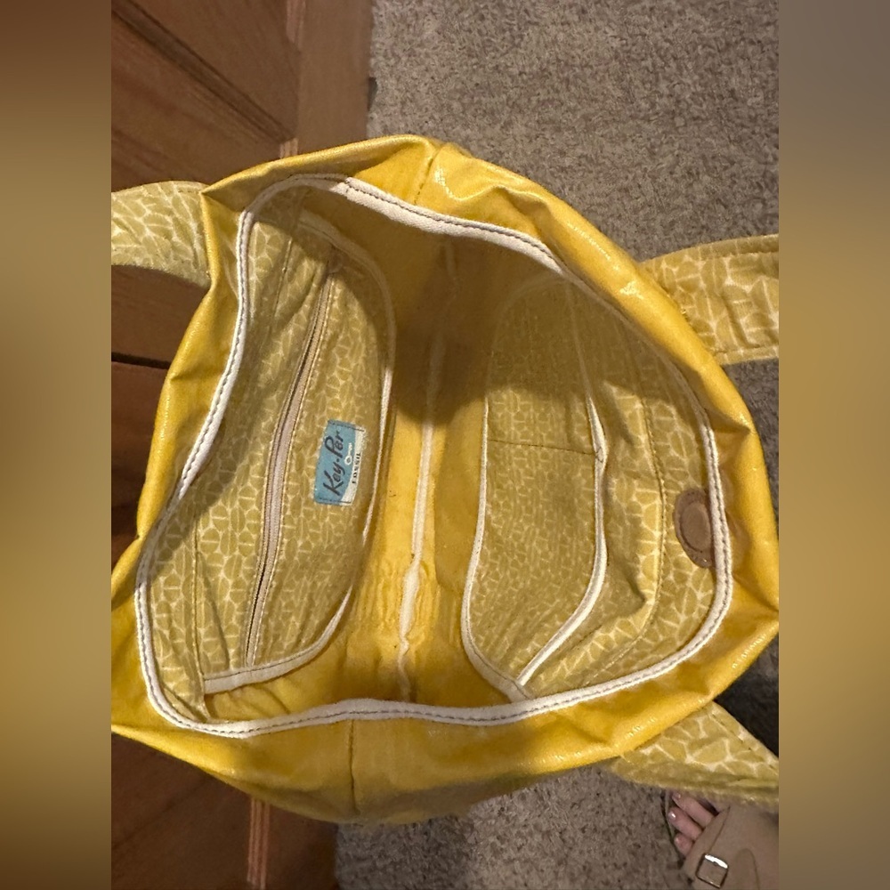 Fossil Yellow Canvas Tote With Detachable Small B… - image 7